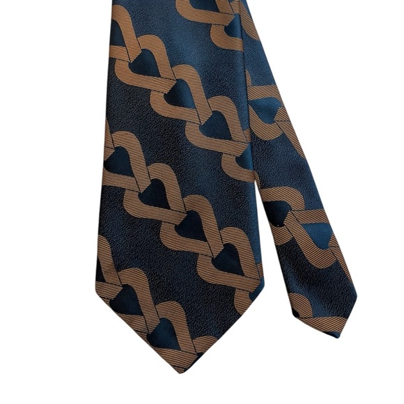 The Andover Vintage Elegant Black and Brown Men's Tie - Picture 2 of 5